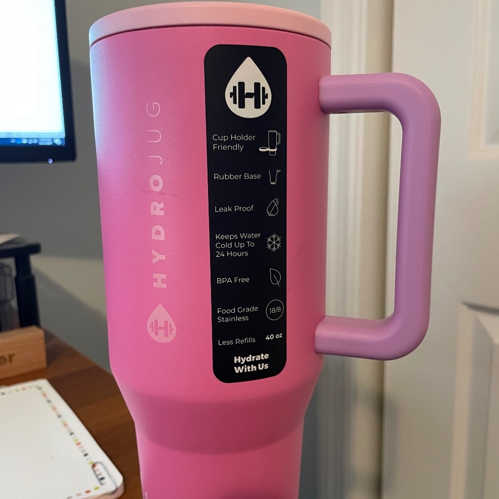NWOT Hydrojug 40 oz Tumbler - Pink Sugar 🩷✨
